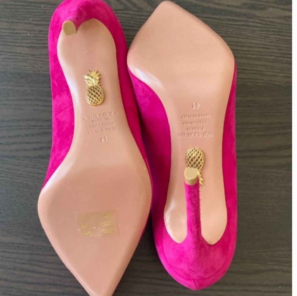 Aquazzura Simply Irresistible Suede Heels Sz 41 NO BOX - Picture 2 of 5